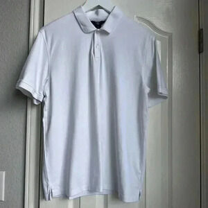 Calvin Klein White Golf Polo Shirt Men Smooth Soft Collared Size Medium